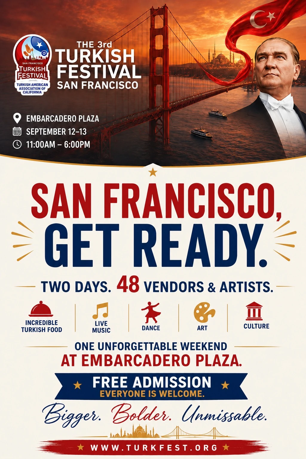 San Francisco get ready for TurkFest SF 2026 at Embarcadero Plaza