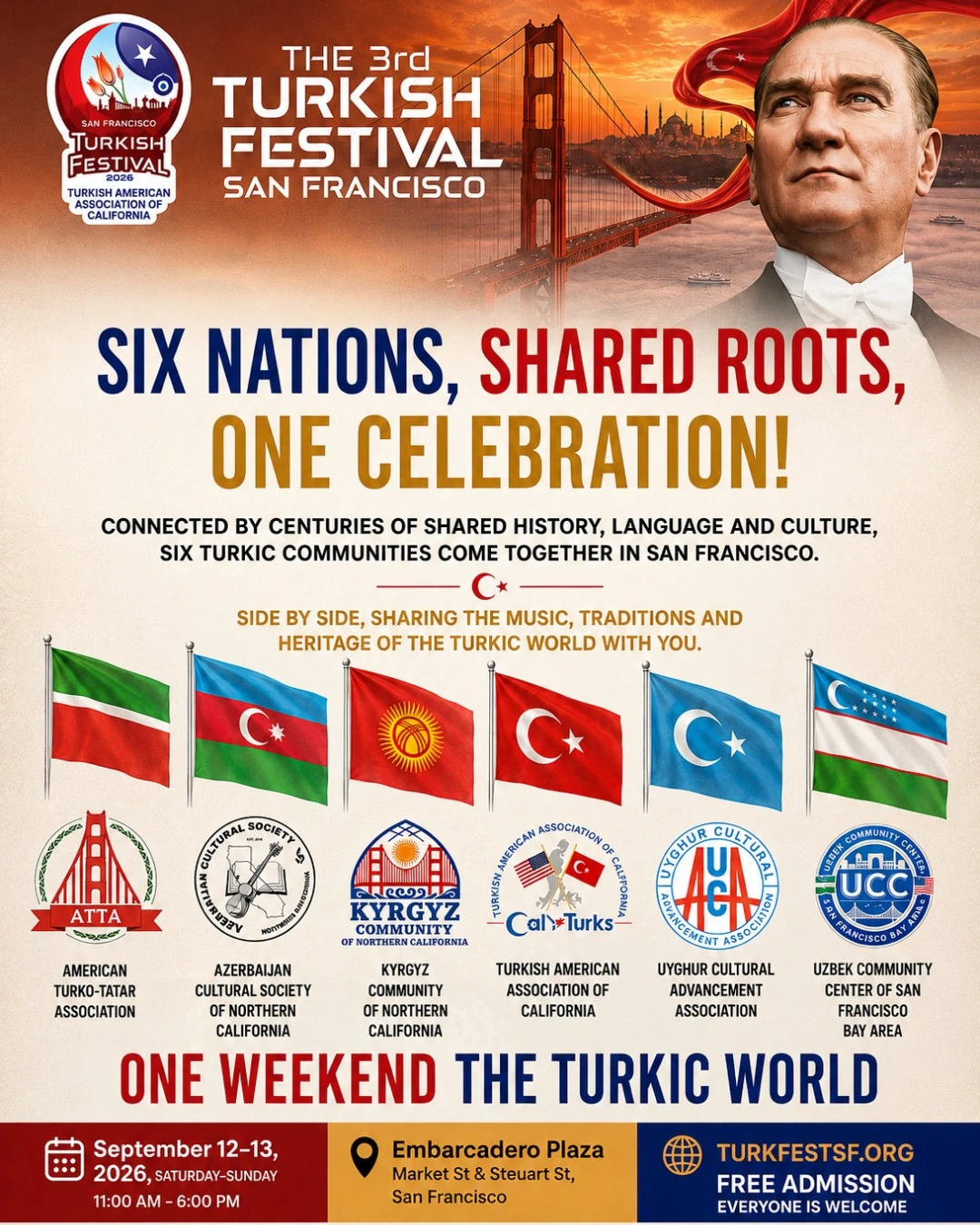 Six Turkic communities celebrating together at TurkFest SF 2026